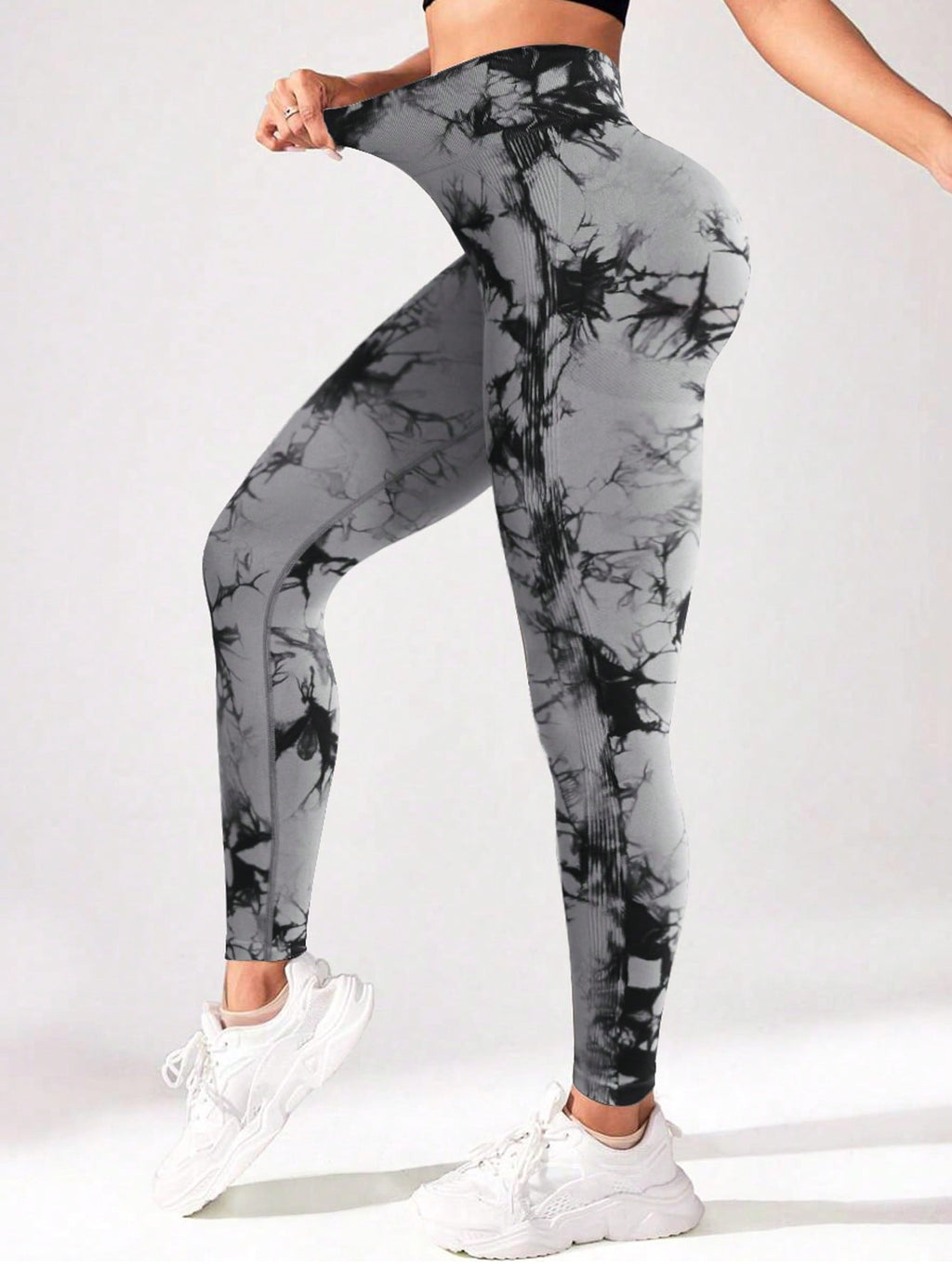 Legging Seamless Cintura Alta Com Padronagem Orgânica Fitness
