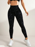 Legging Compressiva Seamless Estampada Com Controle Abdominal