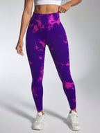 Legging Cintura Alta Com Estampa Artística Fitness