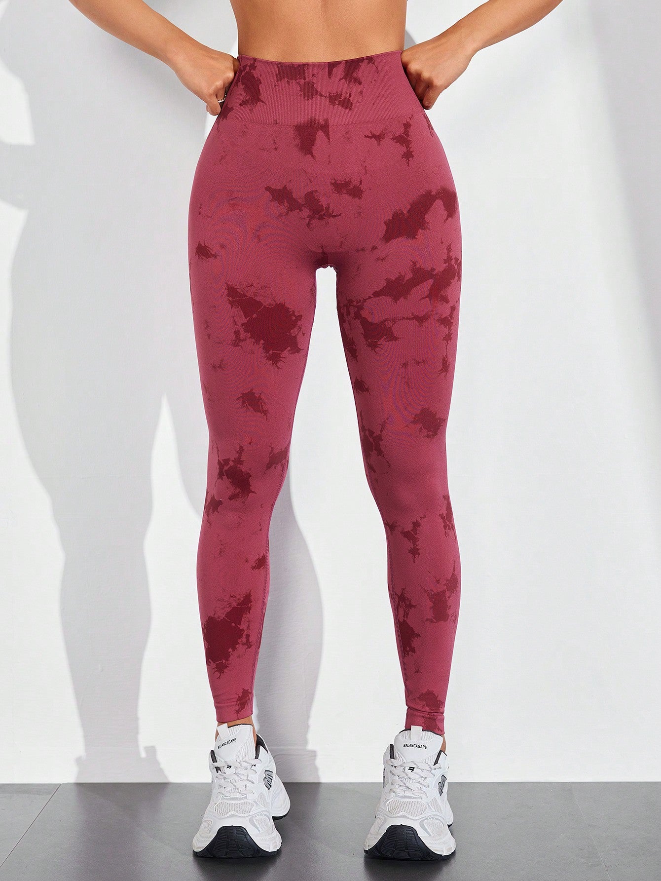 Legging Fitness Cintura Alta Texturizada Com Estampa Abstrata