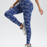 Legging Cintura Alta Estampada Camuflada Com Ajuste Fitness