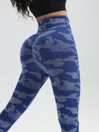 Legging Cintura Alta Estampada Camuflada Com Ajuste Fitness