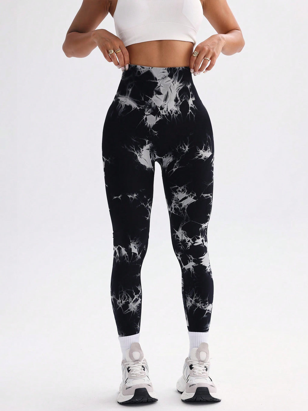 Legging Seamless Cintura Alta Com Estampa Translúcida