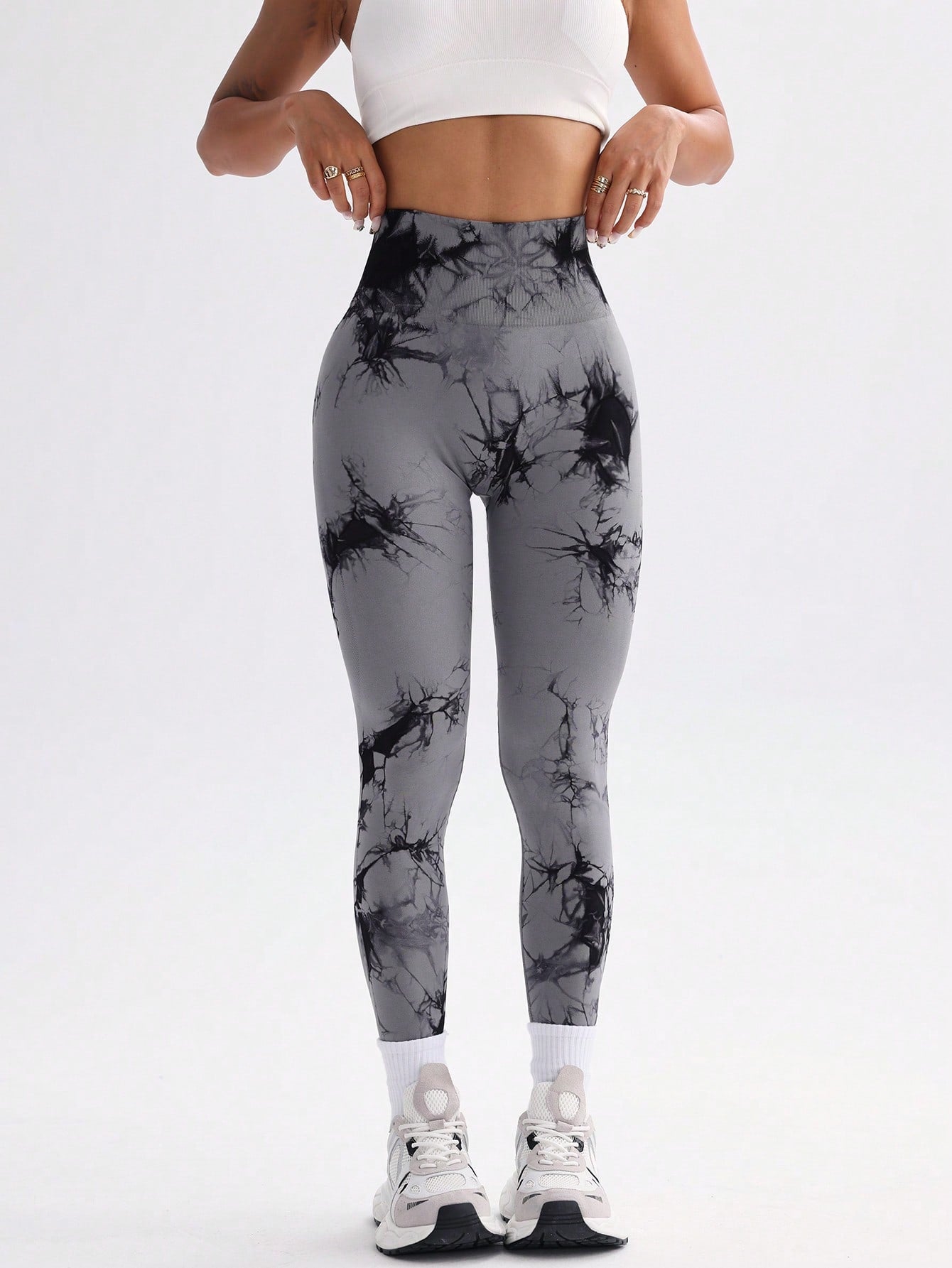 Legging Seamless Cintura Alta Com Estampa Translúcida