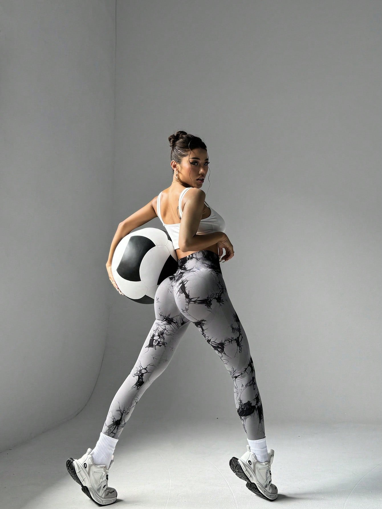 Legging Seamless Cintura Alta Com Estampa Translúcida