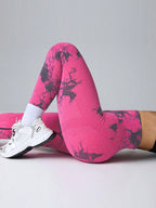 Legging Cintura Alta Com Estampa Artística Fitness