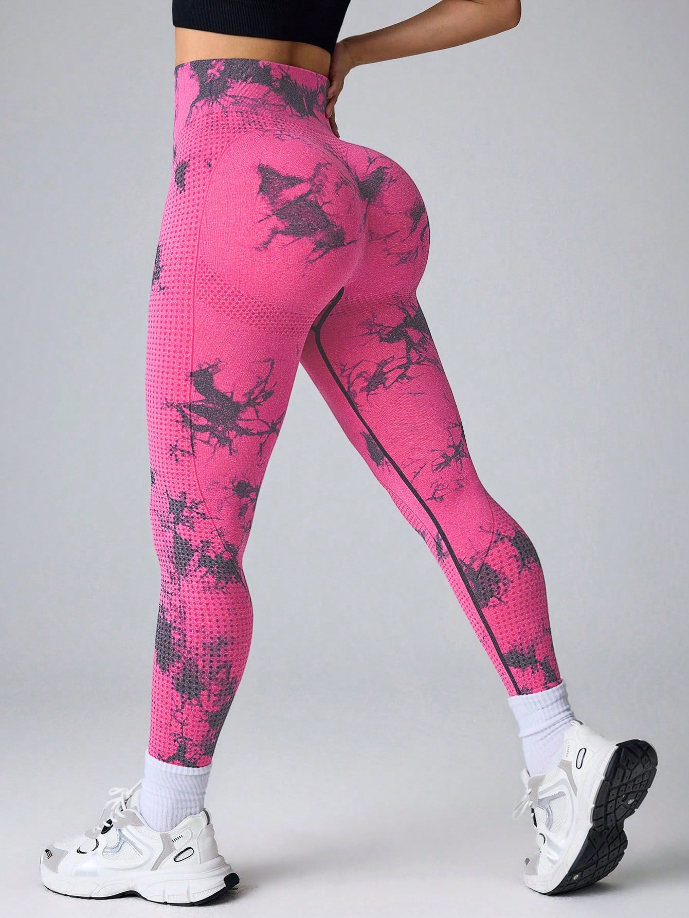 Legging Cintura Alta Com Estampa Artística Fitness