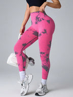 Legging Cintura Alta Com Estampa Artística Fitness