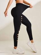 Legging Cintura Alta Com Vazados Verticais Assimétricos