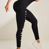 Legging Cintura Alta Com Vazados Verticais Assimétricos