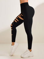 Legging Cintura Alta Com Vazados Verticais Assimétricos