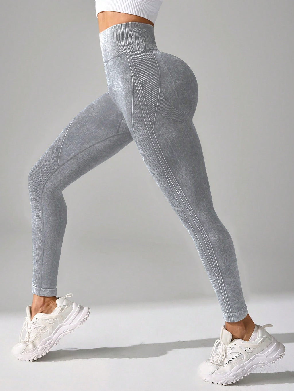 Legging Fitness Texturizada Cintura Alta Sem Costura