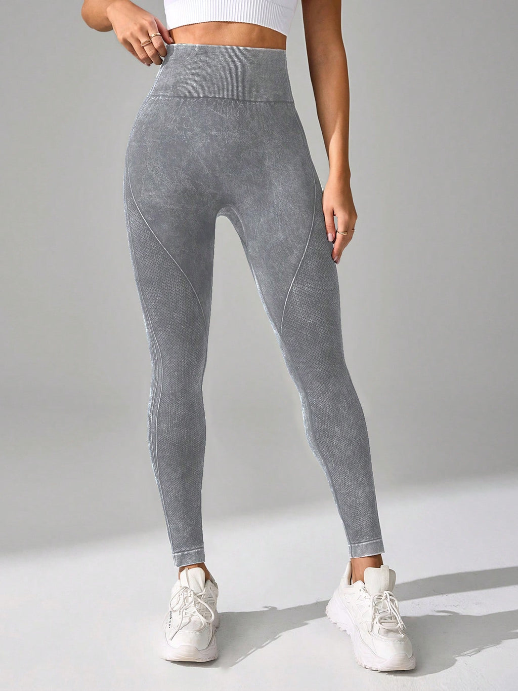 Legging Fitness Texturizada Cintura Alta Sem Costura