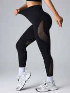 Legging Seamless Cintura Alta Com Painéis Em Tela Técnica