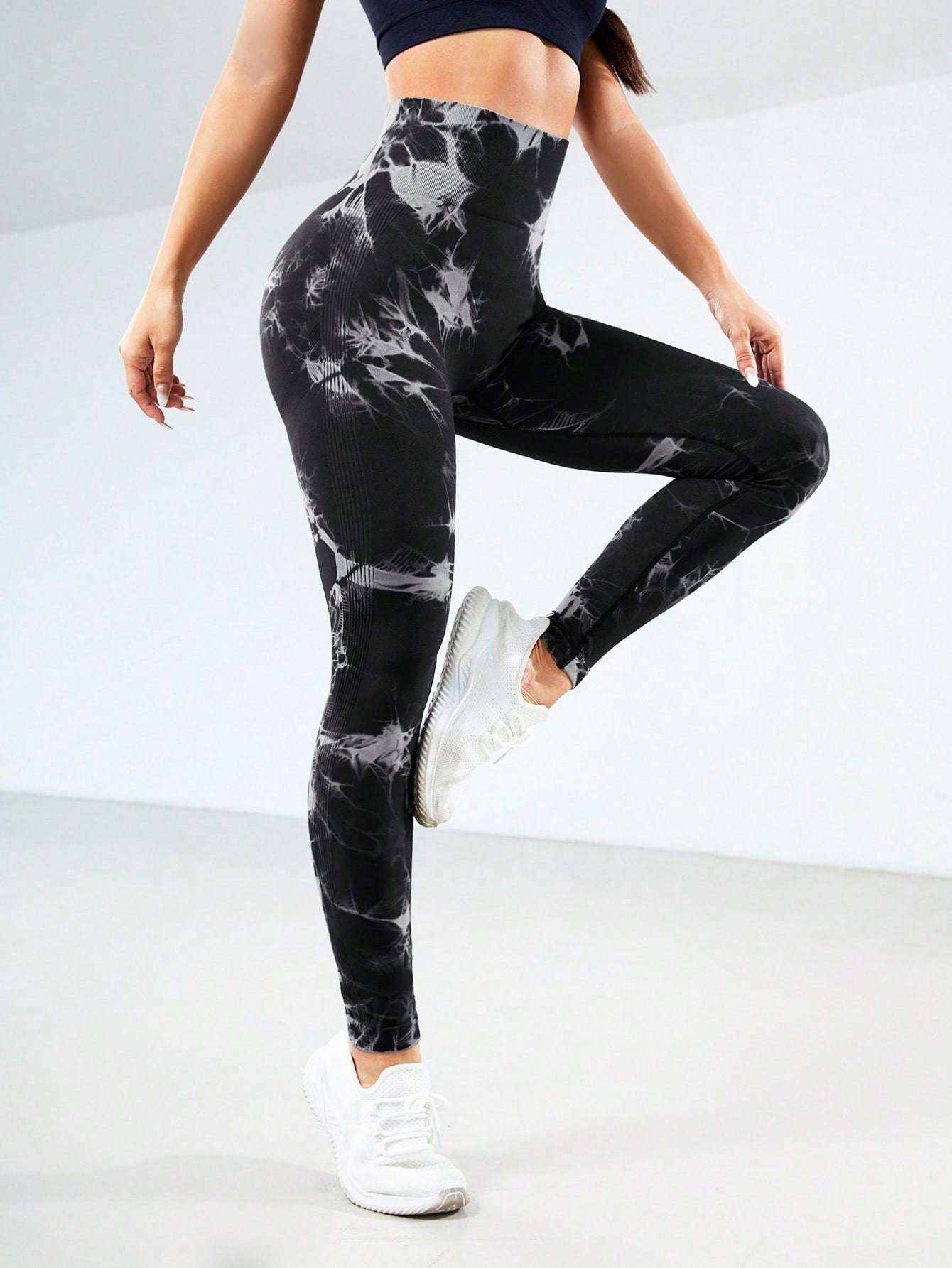 Legging Seamless Cintura Alta Com Grafismo Marmorizado