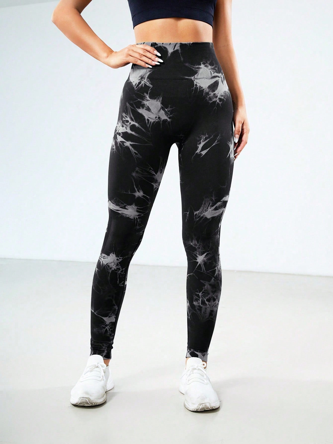 Legging Seamless Cintura Alta Com Grafismo Marmorizado