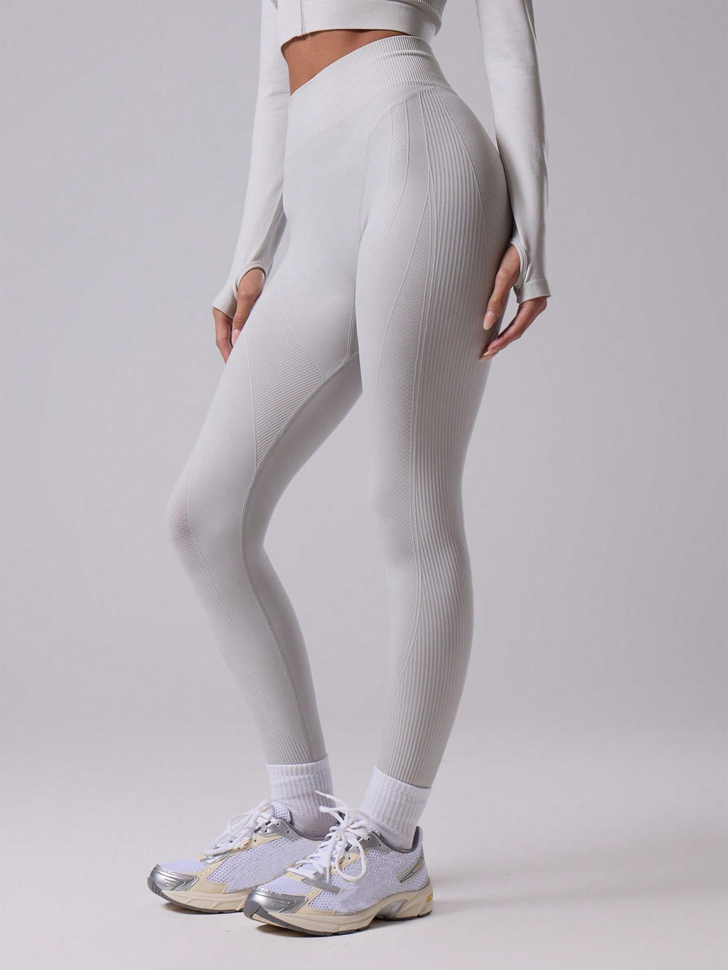 Legging Seamless Cintura Alta Com Trama Vertical