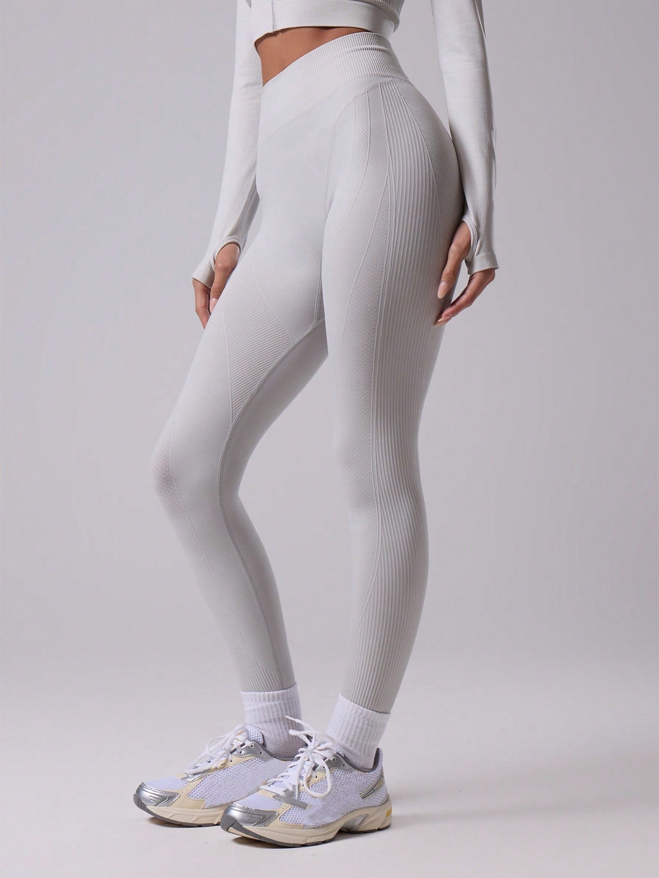 Legging Seamless Cintura Alta Com Trama Vertical