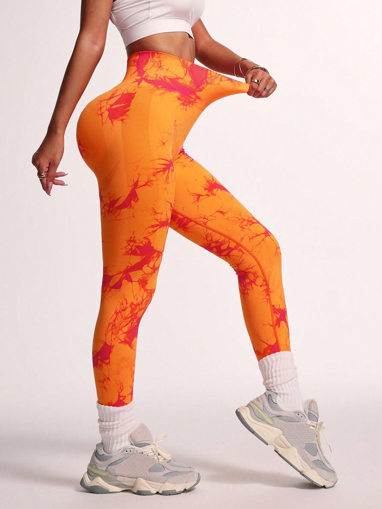 Legging Seamless Cintura Alta Com Estampa Translúcida