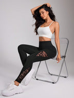 Legging Cintura Alta Com Bolso Lateral E Recortes Geométricos
