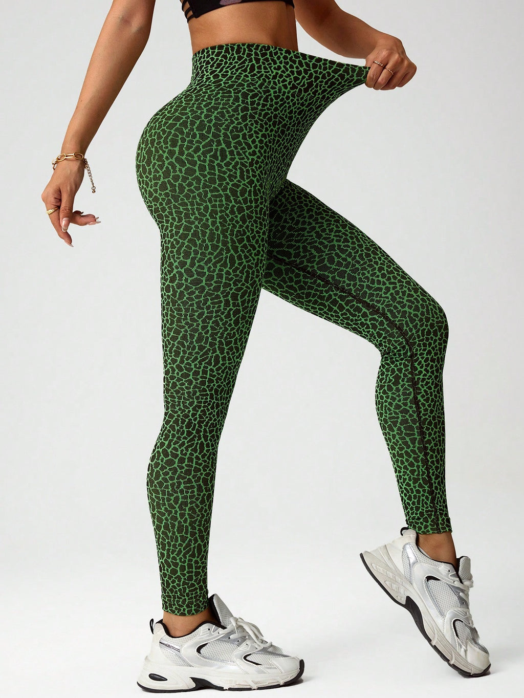 Legging Seamless Cintura Alta Com Micrografismo Geométrico