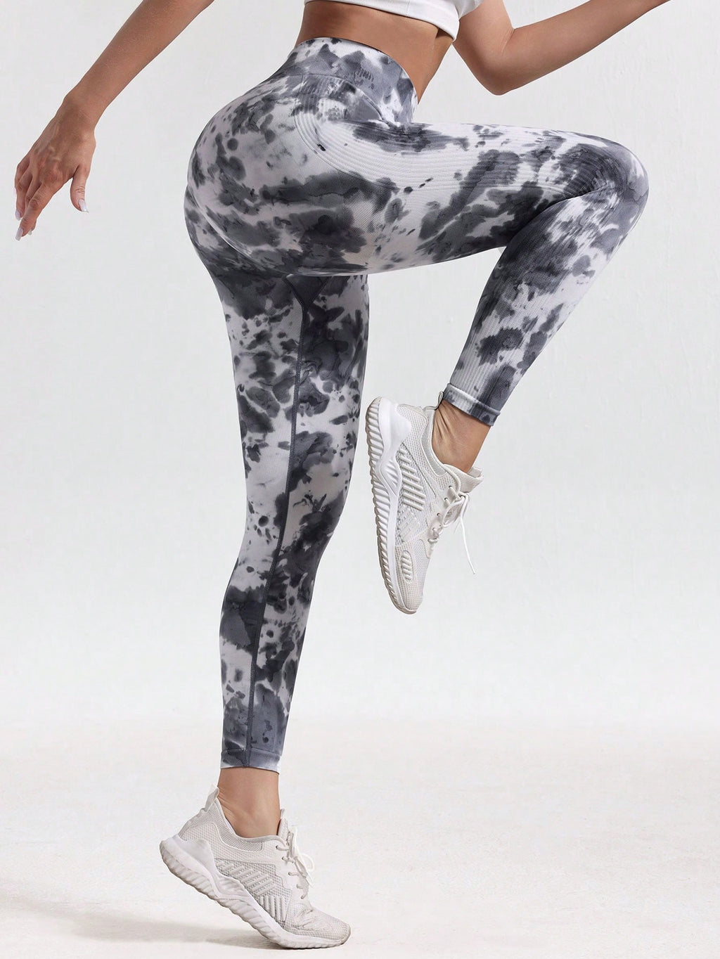 Legging Seamless Cintura Alta Com Estampa Abstrata Compressiva
