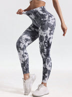 Legging Seamless Cintura Alta Com Estampa Abstrata Compressiva