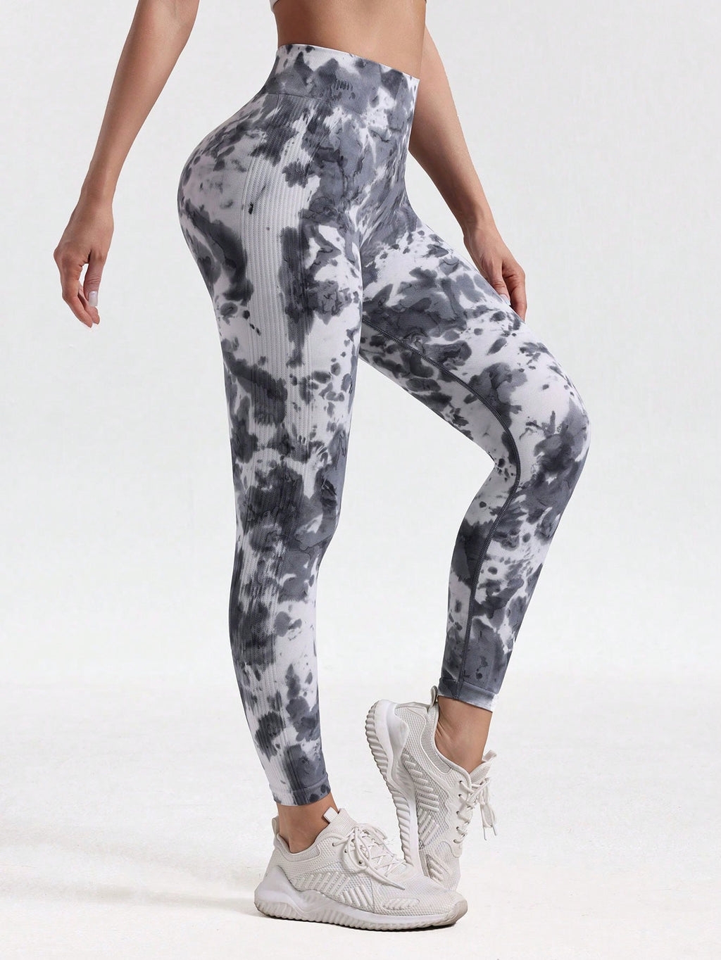 Legging Seamless Cintura Alta Com Estampa Abstrata Compressiva