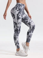 Legging Seamless Cintura Alta Com Estampa Abstrata Compressiva