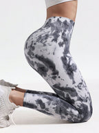 Legging Seamless Cintura Alta Com Estampa Abstrata Compressiva