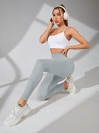 Legging Canelada Seamless Cintura Alta Com Sustentação