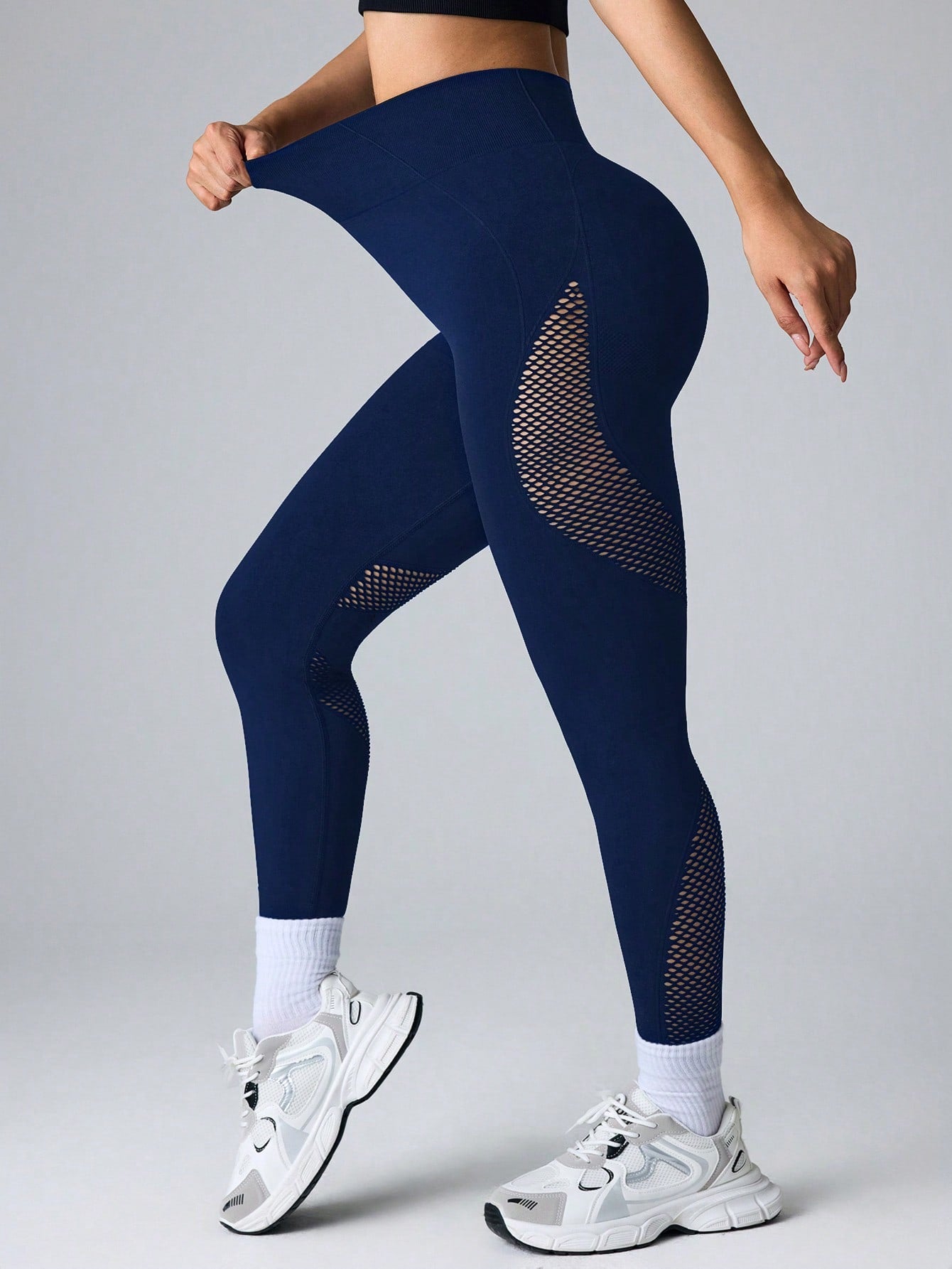 Legging Seamless Cintura Alta Com Painéis Em Tela Técnica