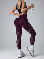 Legging Seamless Cintura Alta Com Painéis Em Tela Técnica