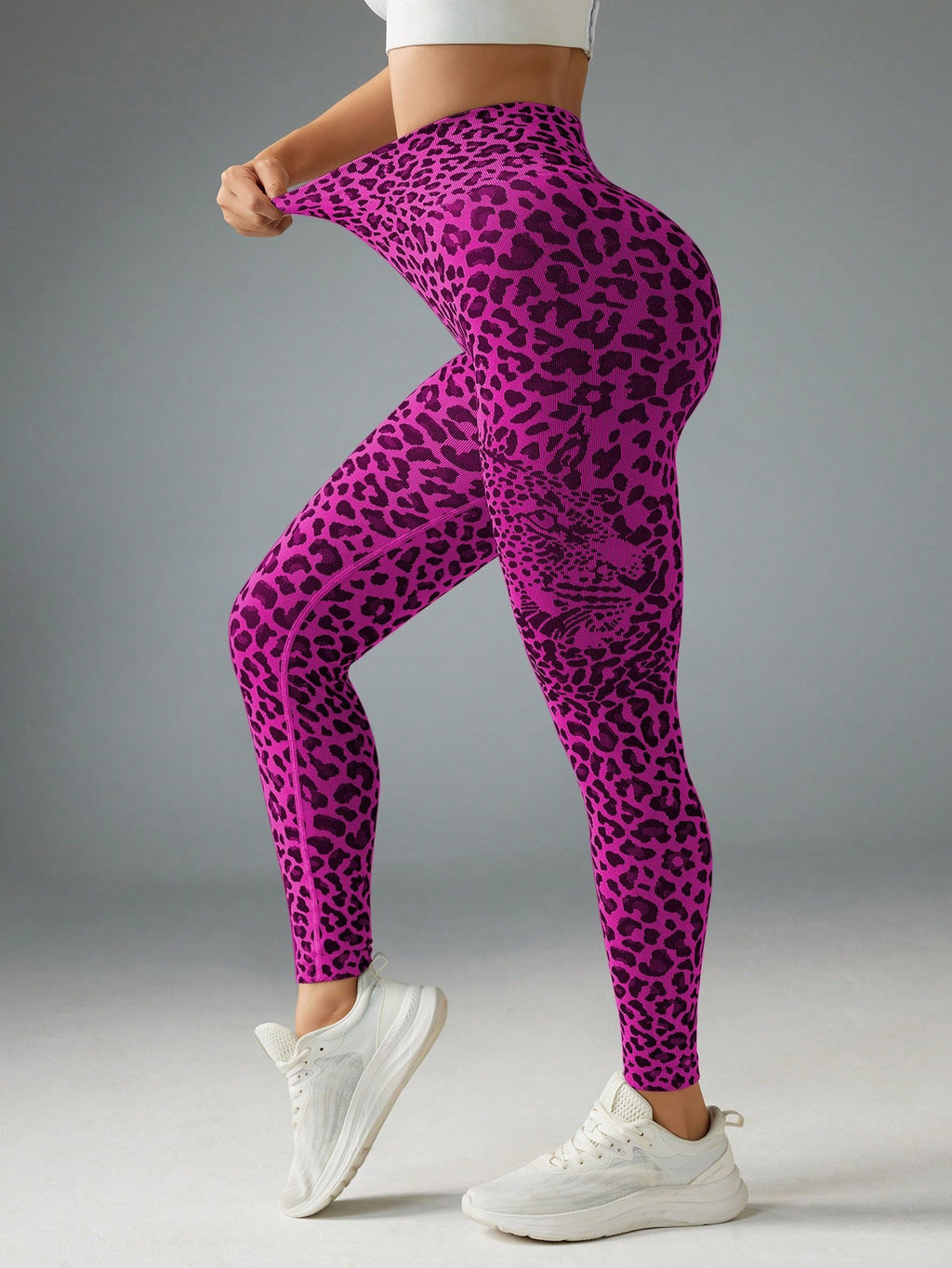 Legging Seamless Cintura Alta Com Estampa Felina