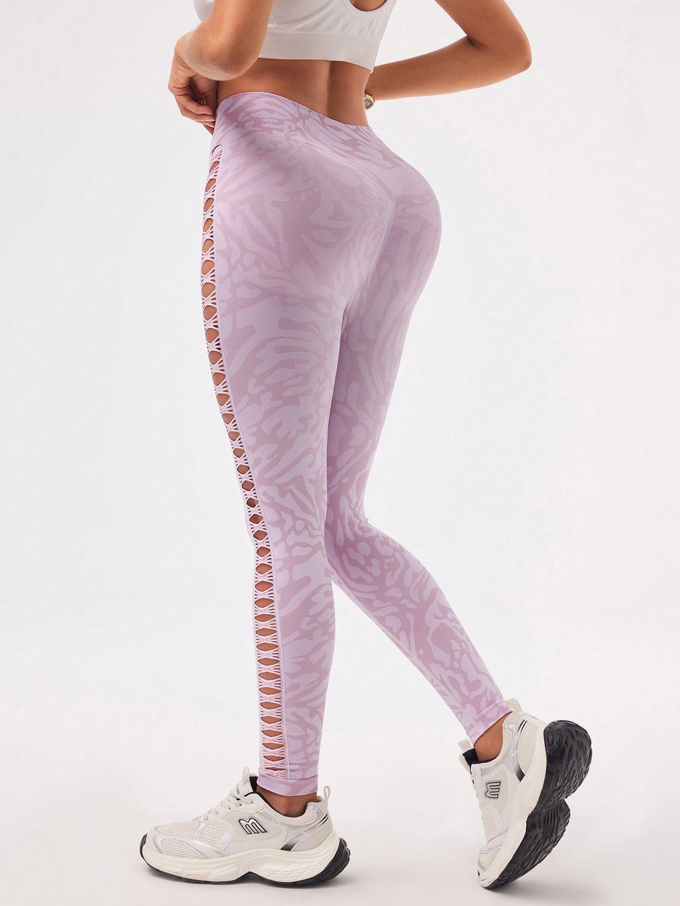 Legging Seamless Cintura Alta Com Trama Orgânica E Vazados