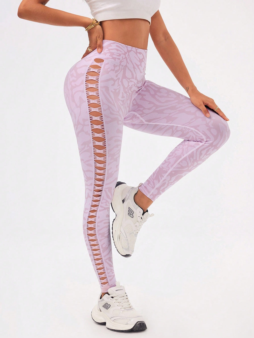 Legging Seamless Cintura Alta Com Trama Orgânica E Vazados