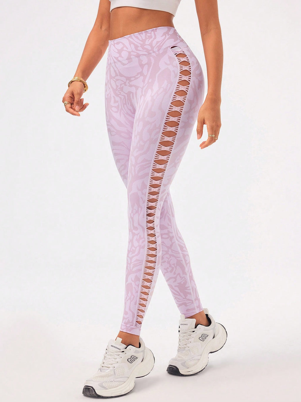 Legging Seamless Cintura Alta Com Trama Orgânica E Vazados