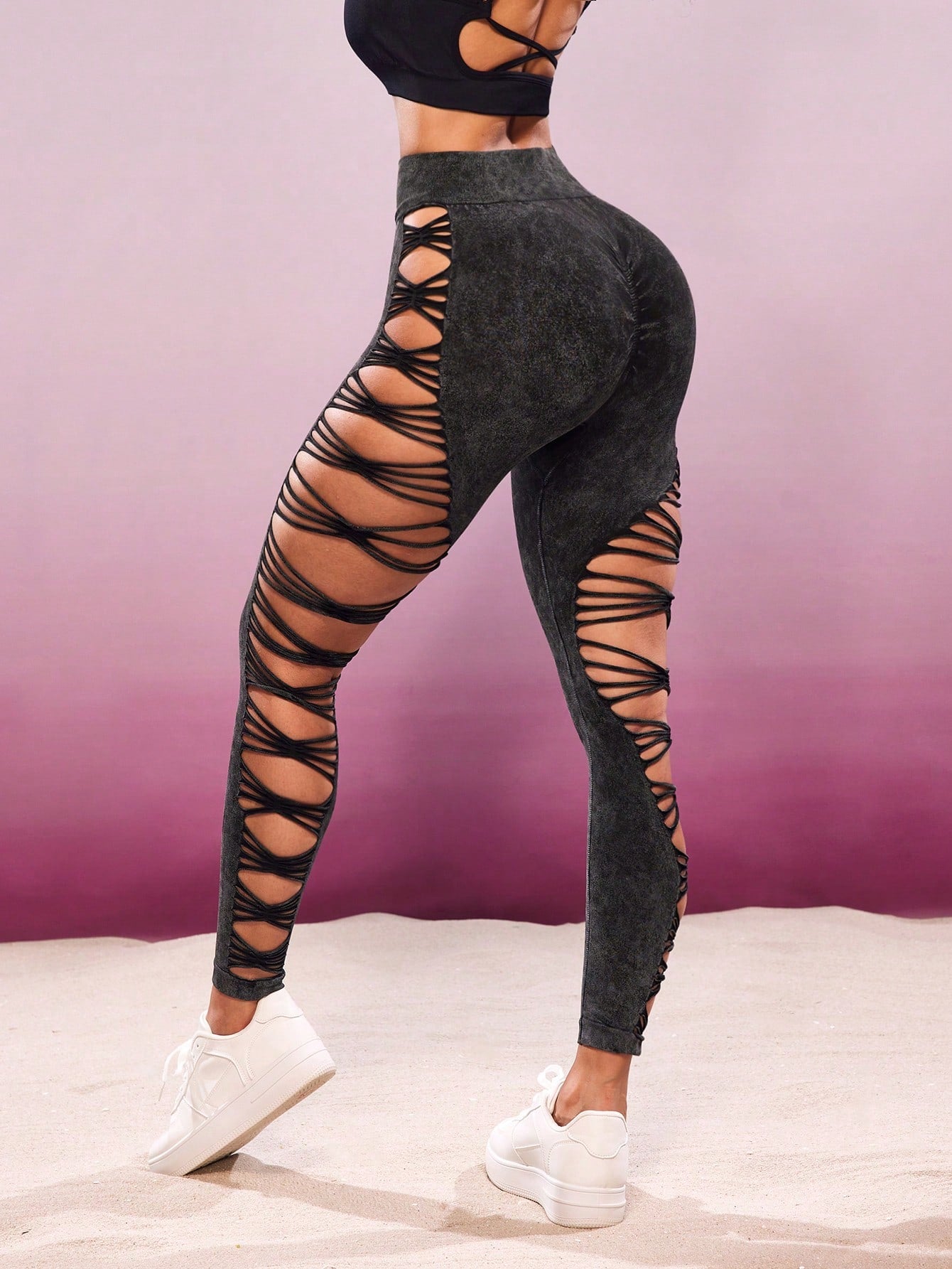 Legging Cintura Alta Com Amarração Lateral