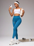 Legging Seamless Cintura Alta Com Painéis Respiráveis