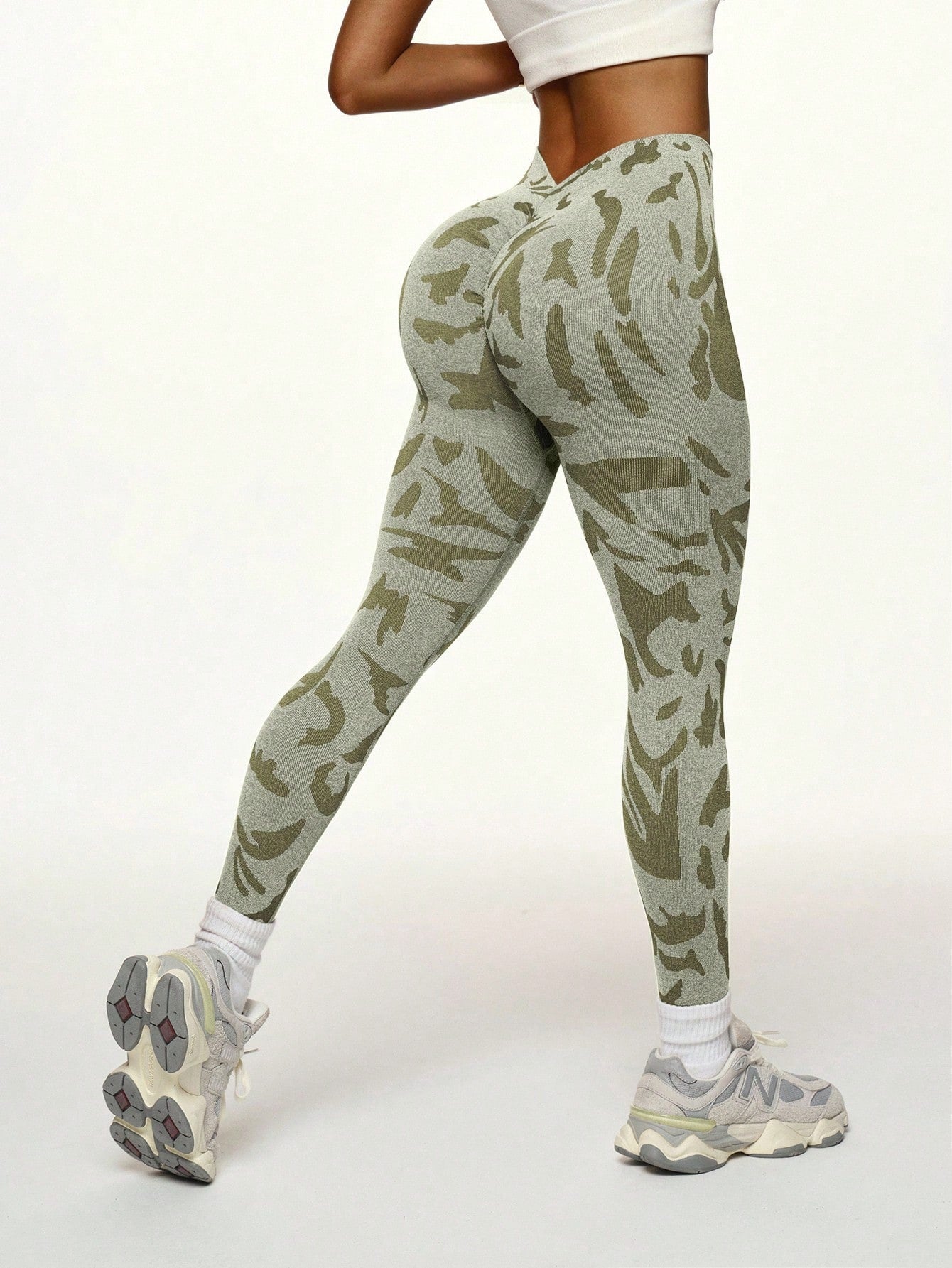 Legging Fitness Texturizada Com Estampa Orgânica