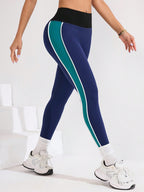 Legging Fitness Cintura Alta Com Listras Verticais Laterais