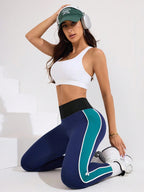 Legging Fitness Cintura Alta Com Listras Verticais Laterais