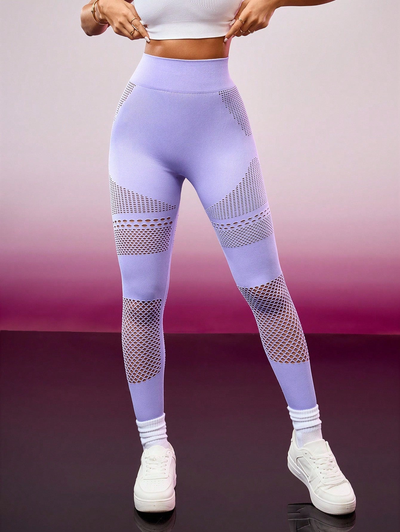 Legging Seamless Cintura Alta Com Recortes Vazados