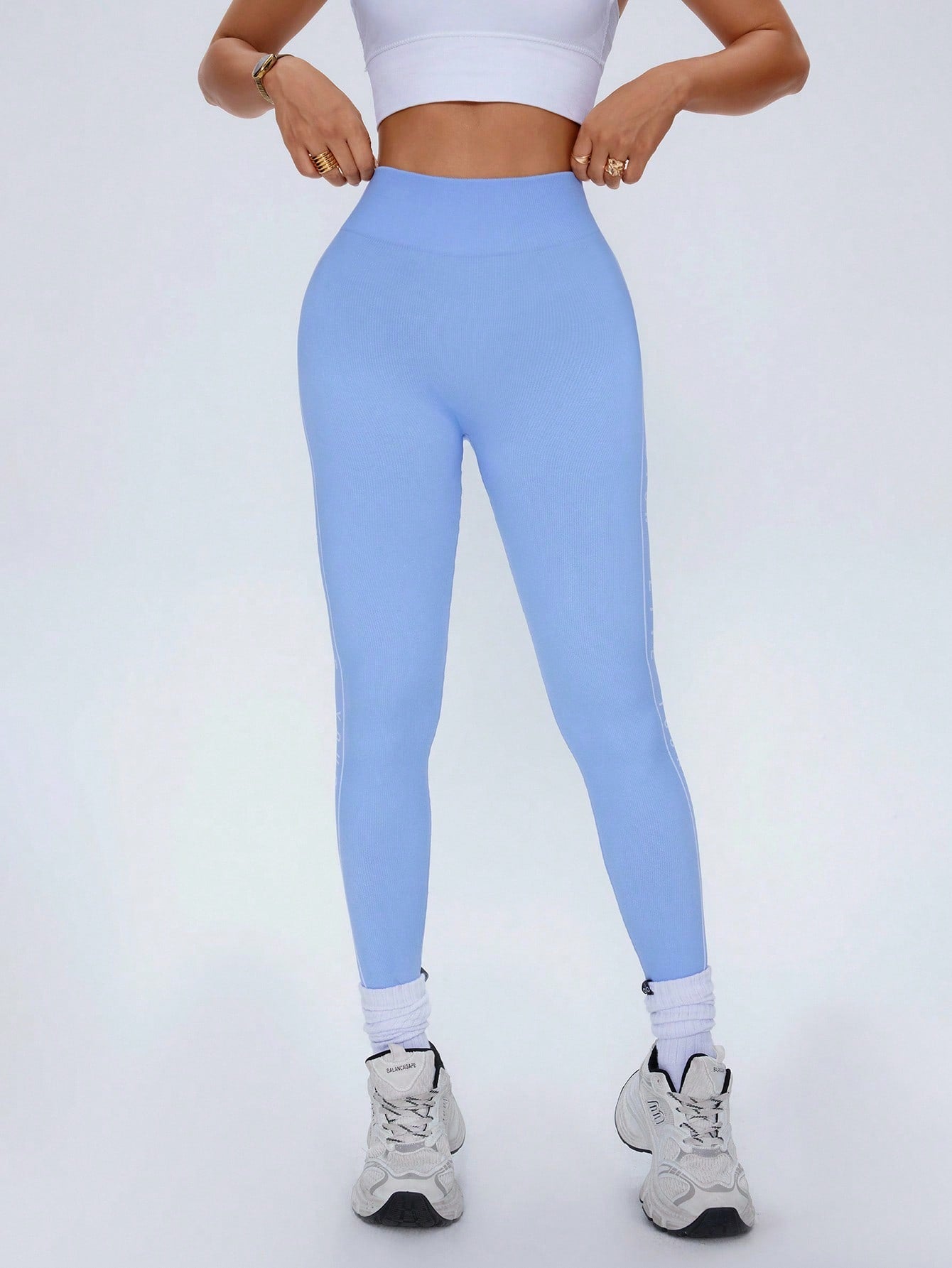 Legging Fitness Cintura Alta Com Estampa Tipográfica