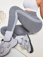 Legging Fitness Mesclada Com Faixa Lateral Integrada