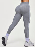 Legging Fitness Mesclada Com Faixa Lateral Integrada
