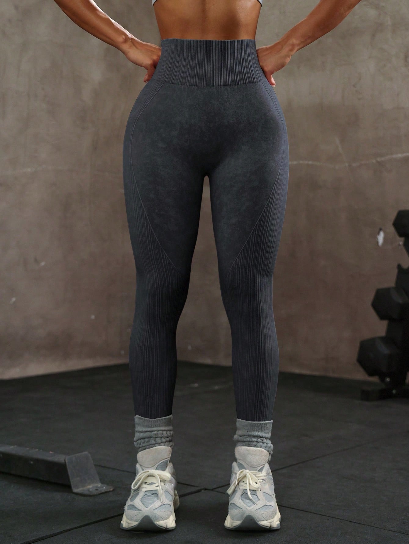 Legging Fitness Sem Costura Textura Por Zonas Cós Largo