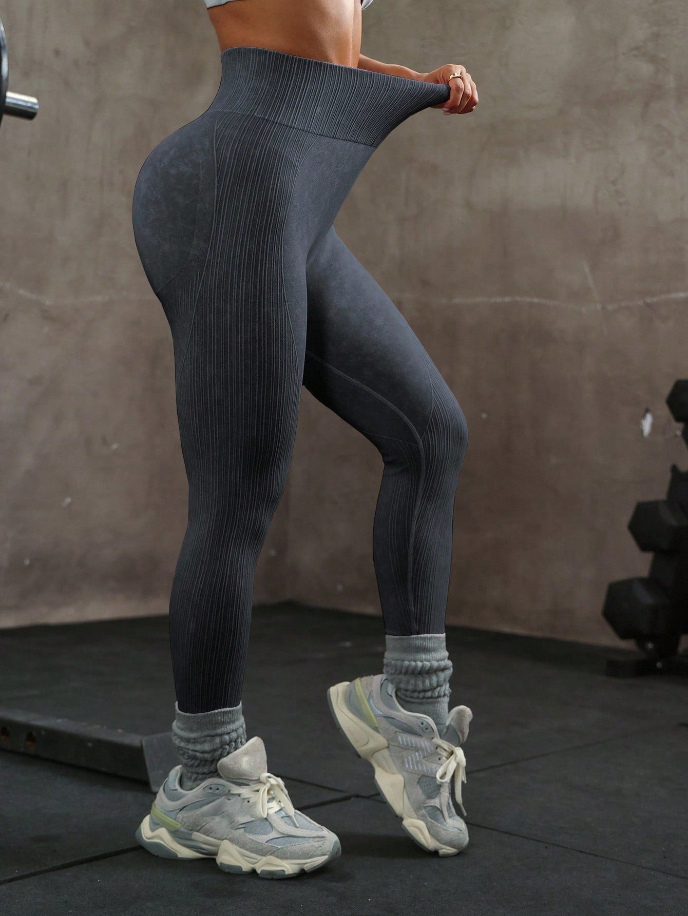 Legging Fitness Sem Costura Textura Por Zonas Cós Largo