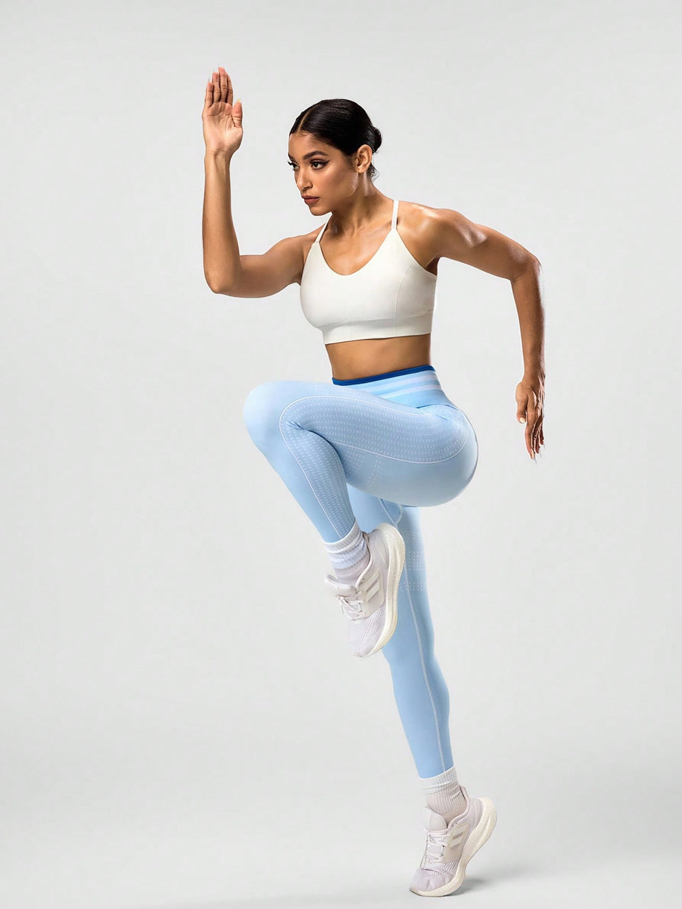 Legging Fitness Cintura Alta Com Malha Texturizada Modeladora