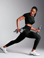 Legging Cintura Alta Com Traçados Técnicos